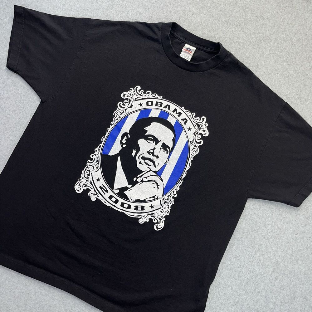 2008 Barrack Obama Presidential Campaign T-Shirt Mens 2XL Alstyle Tag Rare Y2K